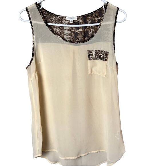 edge Tops - Edge Women's Sleeveless Dressy Flowy Tank Sz L